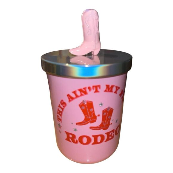 Pink Cowgirl Boot Lid DWHome Mango Salsa Scented Candle THIS AINT MY FIRST RODEO - Picture 1 of 5